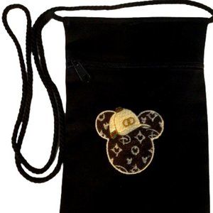 (FREE SHIPPING) Custom Black Mickey Cross Body Bag Pouch